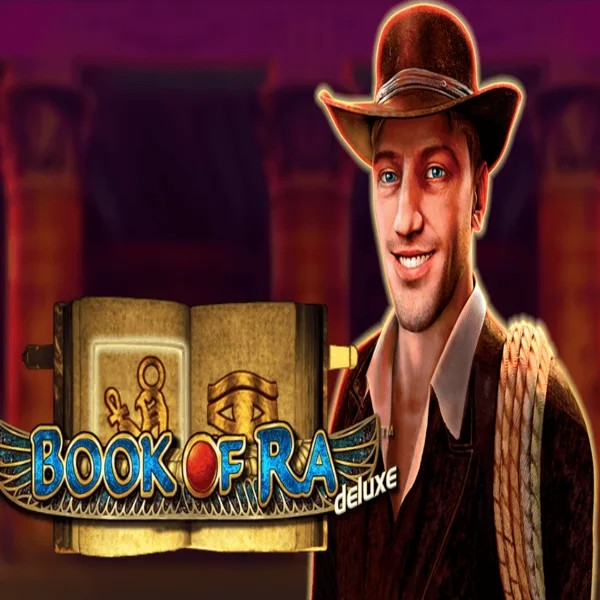 Book of Ra Deluxe game by Novomatic – logo hosted on PlayMojo Casino