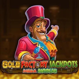 Gold Factory Jackpots Mega Moolah logo by Aurum Signature Studios at PlayMojo Casino